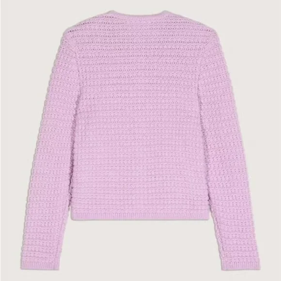 NEW Ba&sh Bash Gaspard Tweed Cardigan Jacket In Purple Lilac | size 1 / S - Picture 5 of 12